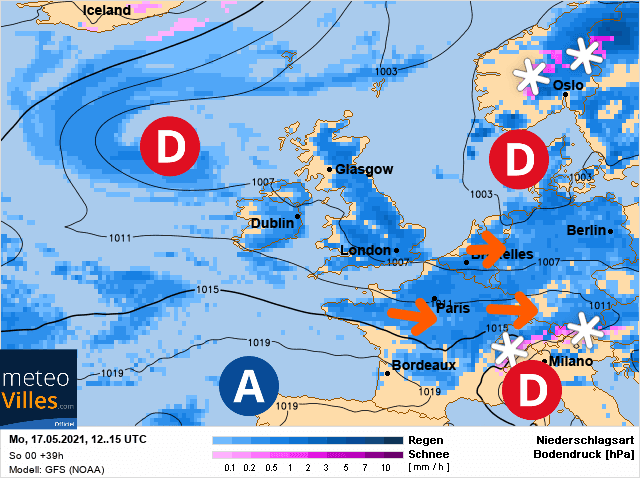 Carte de prévisions d'europe du Lundi 17 mai 2021