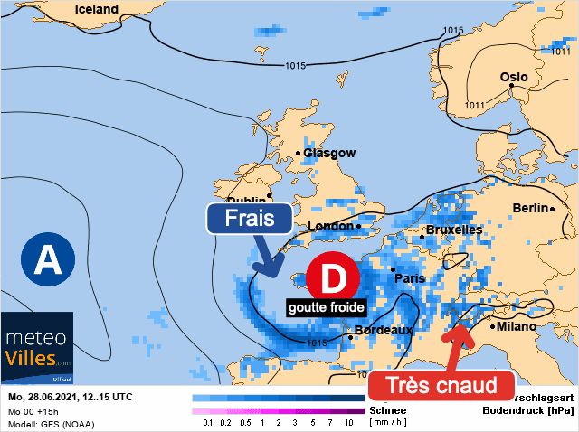 Carte de prévisions d'europe du Lundi 28 juin 2021