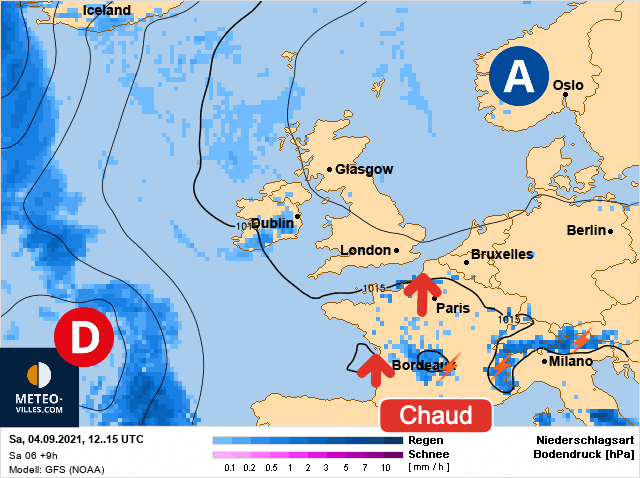 Carte de prévisions d'europe du Samedi 4 septembre 2021