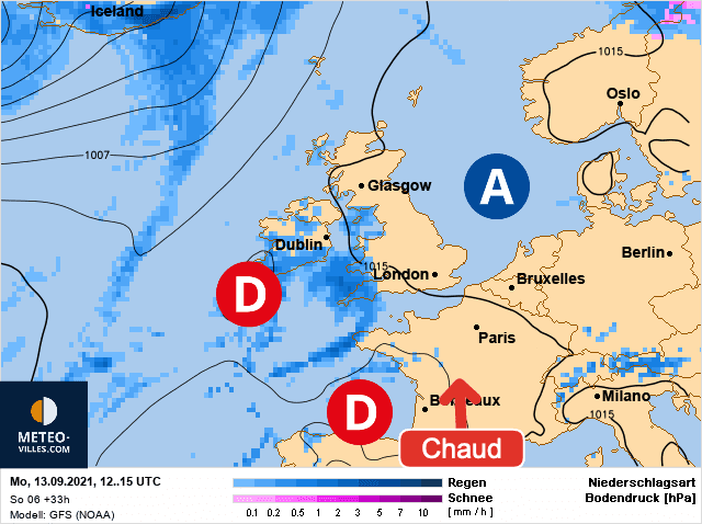 Carte de prévisions d'europe du Lundi 13 septembre 2021