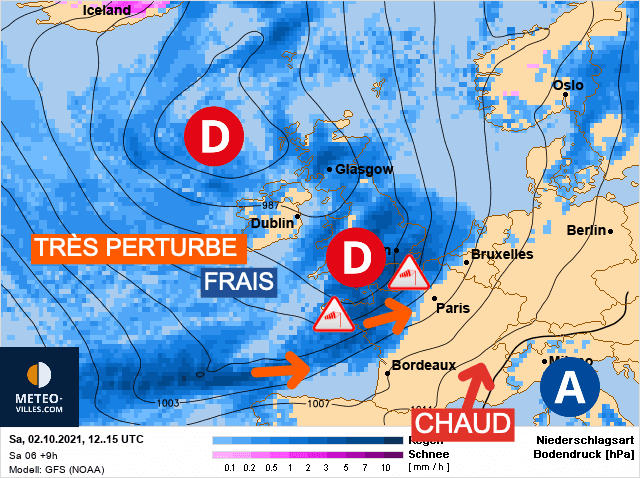 Carte de prévisions d'europe du Samedi 2 octobre 2021