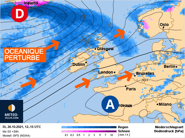 Carte de prévisions d'europe du Mardi 26 octobre 2021
