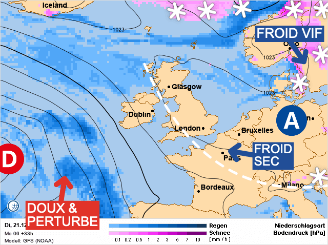 Carte de prévisions d'europe du Mardi 21 décembre 2021