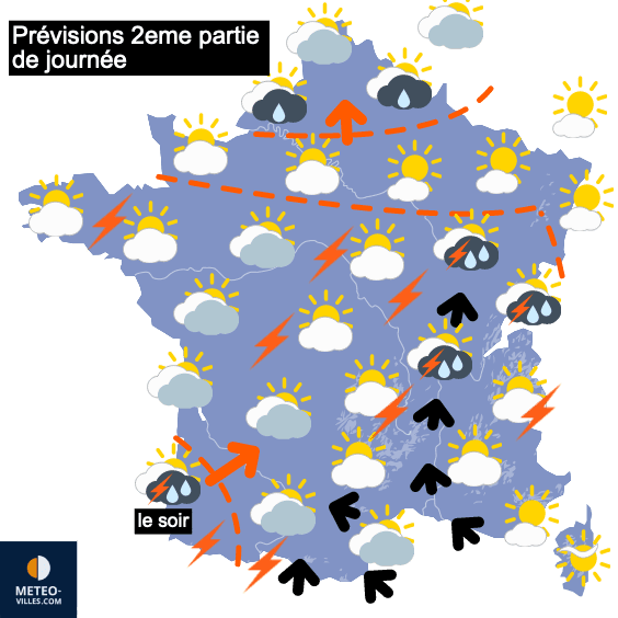 Orages jusqu'à jeudi, puis rafraîchissement