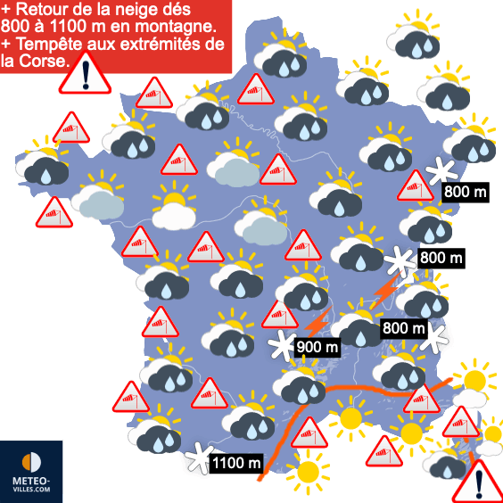 Météo : Douceur moins exceptionnelle et retour de la neige