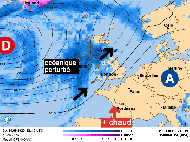 Carte de prévisions d'europe du Dimanche 24 septembre 2023
