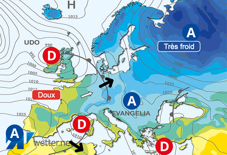 Carte de prévisions d'europe du Vendredi 8 décembre 2023