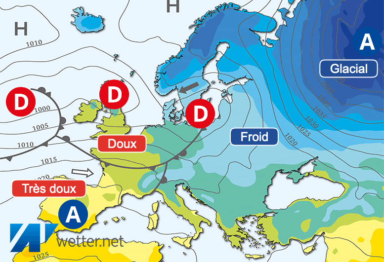 Carte de prévisions d'europe du Lundi 11 décembre 2023