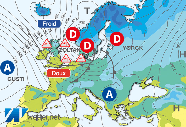 Carte de prévisions d'europe du Jeudi 21 décembre 2023