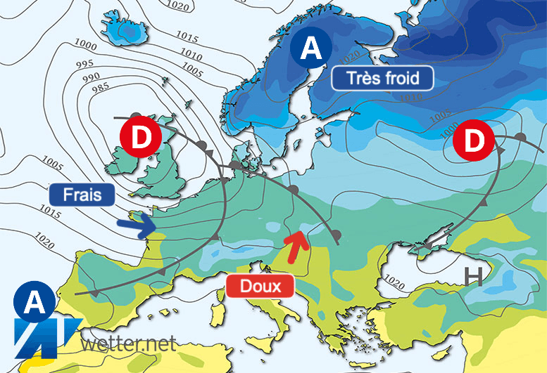 Carte de prévisions d'europe du Dimanche 31 décembre 2023