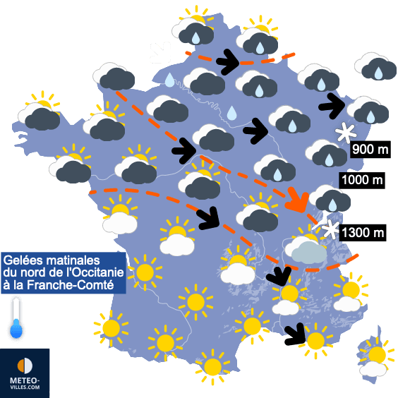 Gelées destructrices et peut-être neige en plaine...