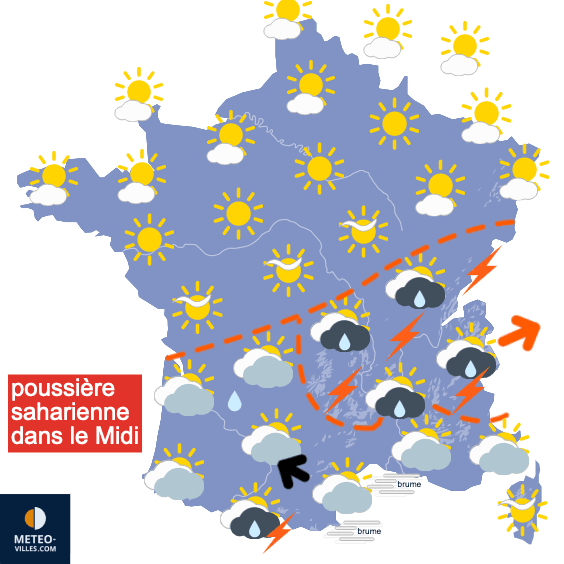 Orages dans le Sud, puis retour d'une fraîcheur marquée !