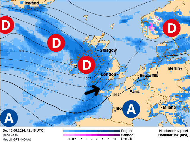 Carte de prévisions d'europe du Jeudi 13 juin 2024