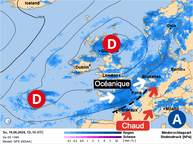 Carte de prévisions d'europe du Dimanche 16 juin 2024