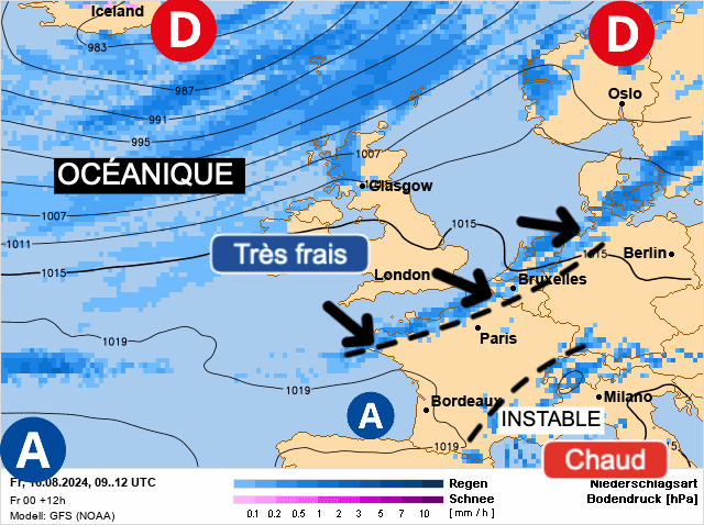 Carte de prévisions d'europe du Vendredi 16 août 2024