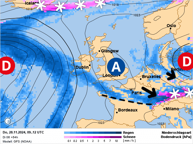 Carte de prévisions d'europe du Jeudi 28 novembre 2024