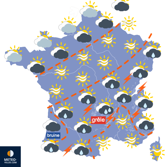 Les orages se déplacent vers le sud