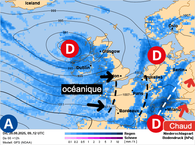 Carte de prévisions d'europe du Jeudi 28 août 2025