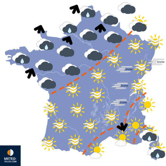 Calme au Nord-est, plus changeant ailleurs