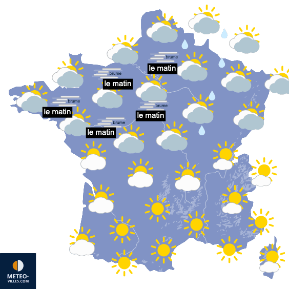 Carte de prévisions du temps du Jeudi 16 avril 2026
