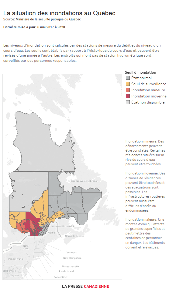 Image d'illustration pour Importantes inondations en cours au Québec