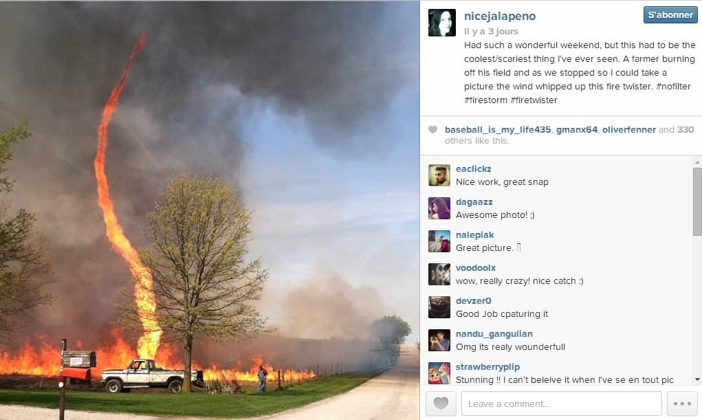 Image d'illustration pour Chaleur et incendies au Sud des Etats-Unis - Tornade de feu en Ohio