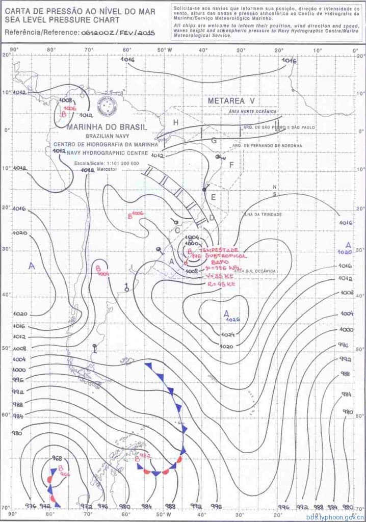 Image d'illustration pour Remarquable : 2 tempêtes subtropicales sur l'Atlantique Sud - Bapo et Cari