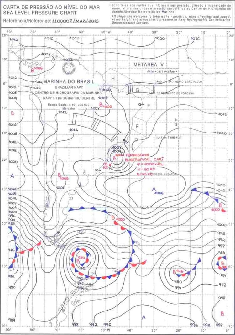 Image d'illustration pour Remarquable : 2 tempêtes subtropicales sur l'Atlantique Sud - Bapo et Cari