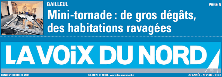 Image d'illustration pour Tornade EF2 dans le Nord à Bailleul