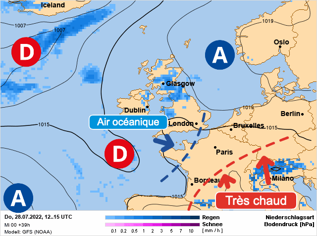 Carte de prévisions d'europe du Jeudi 28 juillet 2022