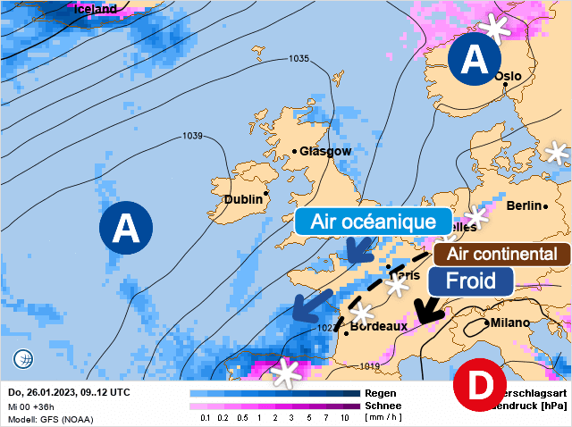 Carte de prévisions d'europe du Jeudi 26 janvier 2023