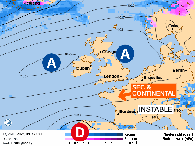 Carte de prévisions d'europe du Vendredi 26 mai 2023