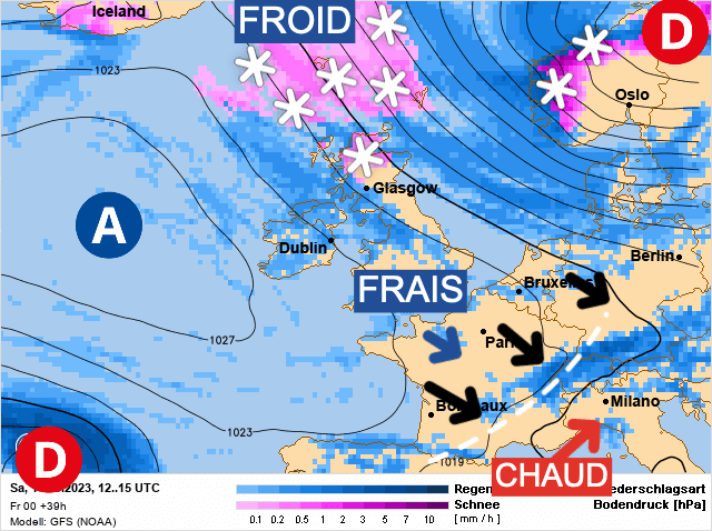 Carte de prévisions d'europe du Samedi 14 octobre 2023