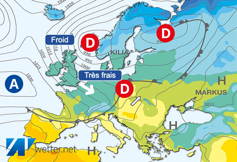 Carte de prévisions d'europe du Samedi 23 mars 2024