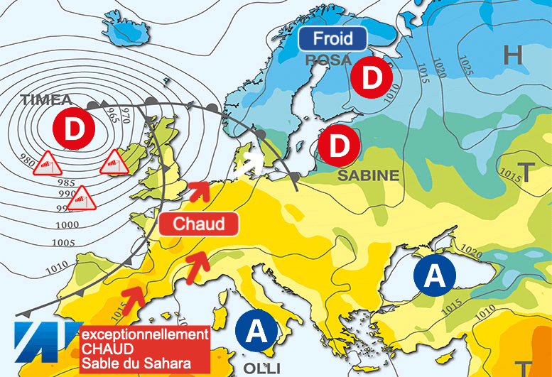 Carte de prévisions d'europe du Samedi 6 avril 2024