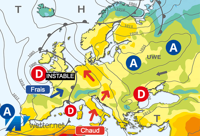 Carte de prévisions d'europe du Mercredi 15 mai 2024